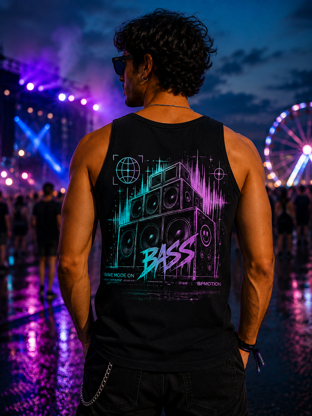 BPMOTION Bass Tank Top – Neon Rave Edition