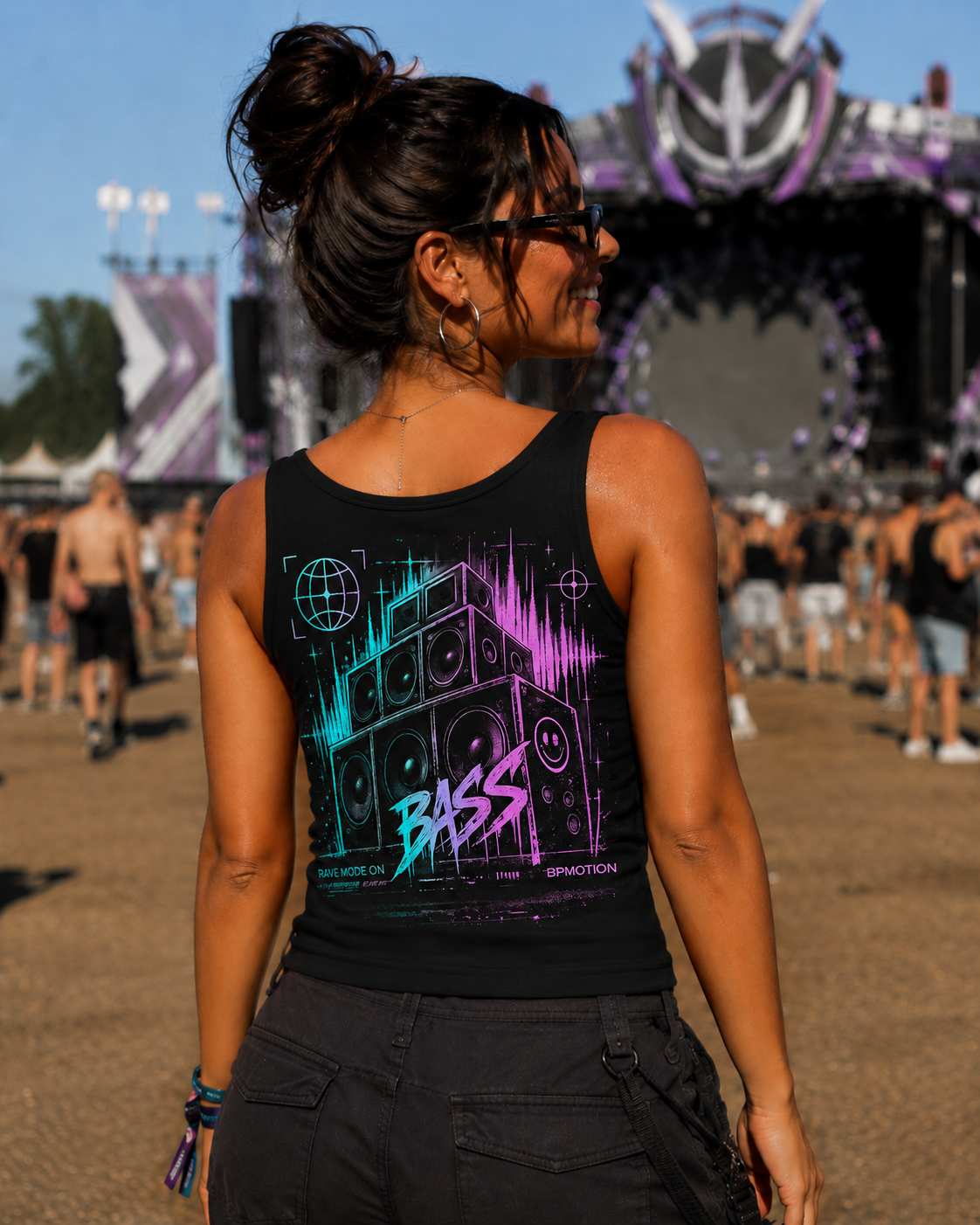 BPMOTION Bass Ladies Tank Top – Neon Rave Edition